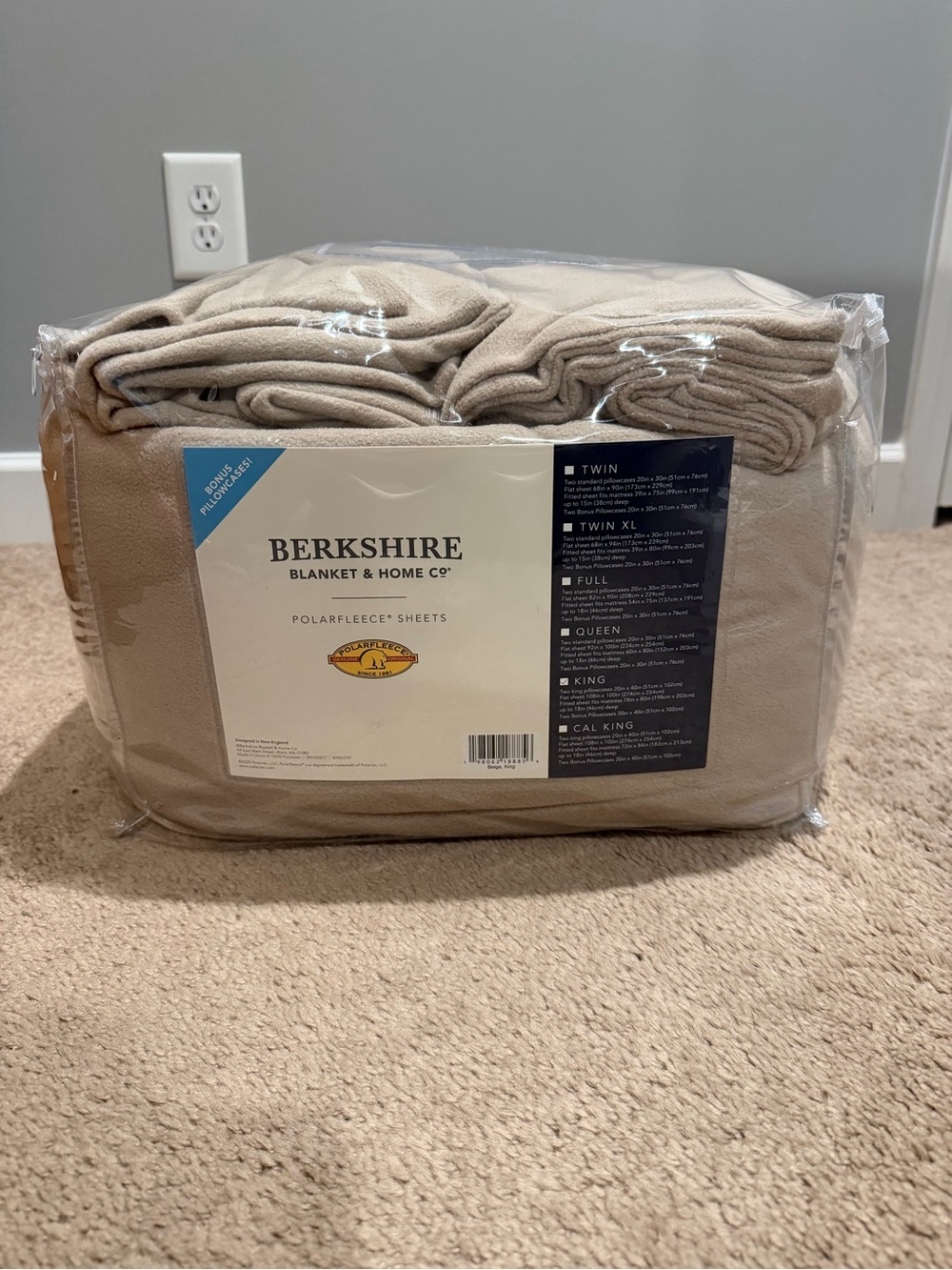 Berkshire Blanket PolarFleece Sheet Set in Taupe